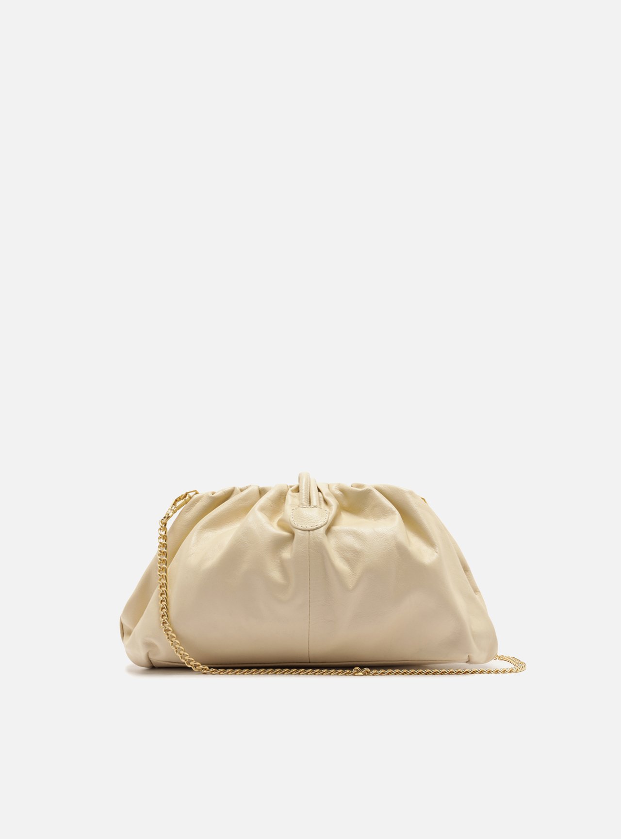 Bolsa Clutch Marrom Couro Média Corrente — foto 3
