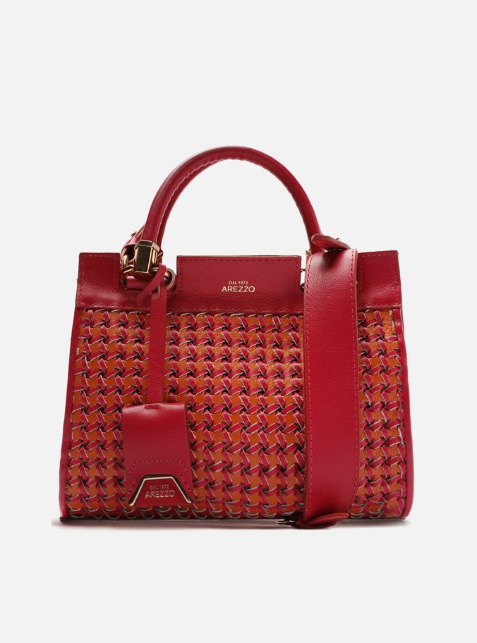 Bolsa Tote Vermelha Couro Abraccio Média Tressê