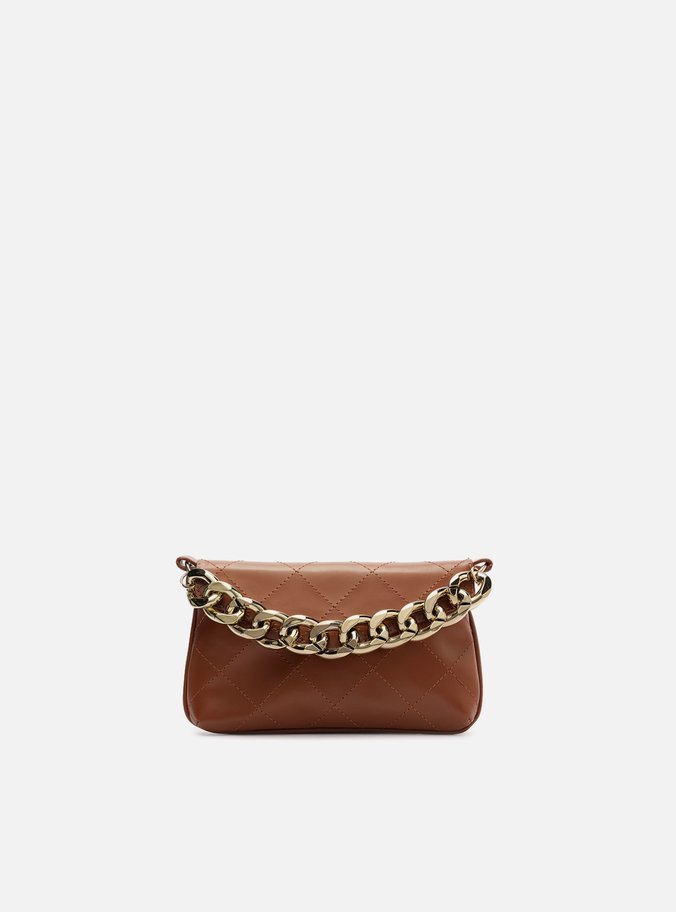 Bolsa Tiracolo Marrom Pequena Corrente