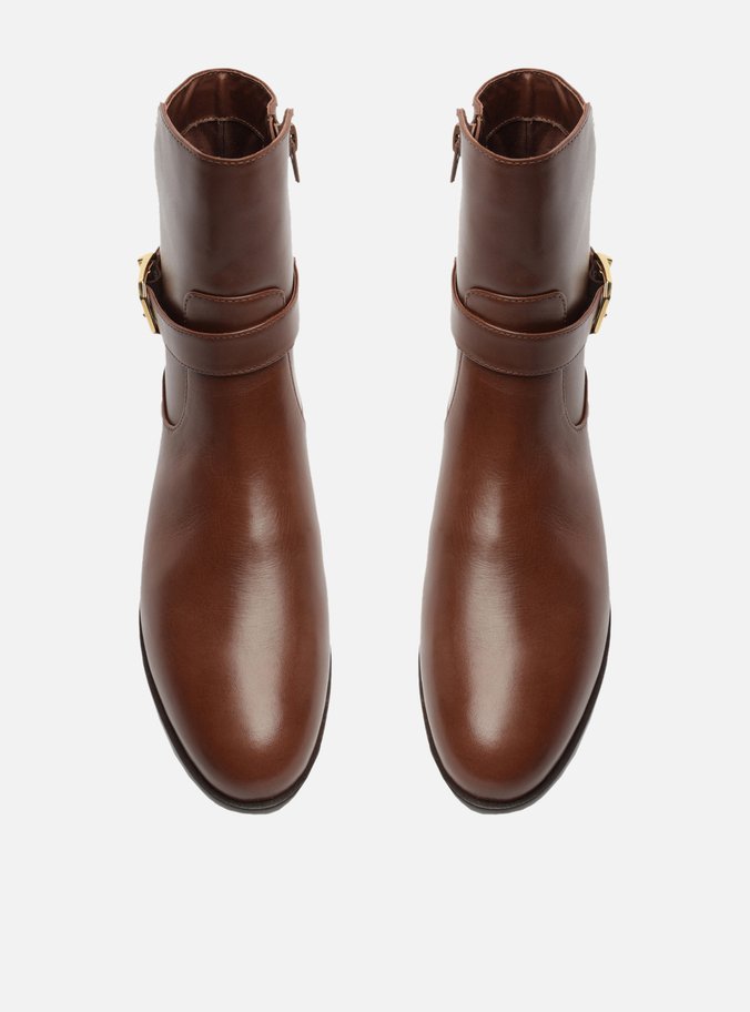 Bota Marrom Escuro Couro Cano Curto Savannah