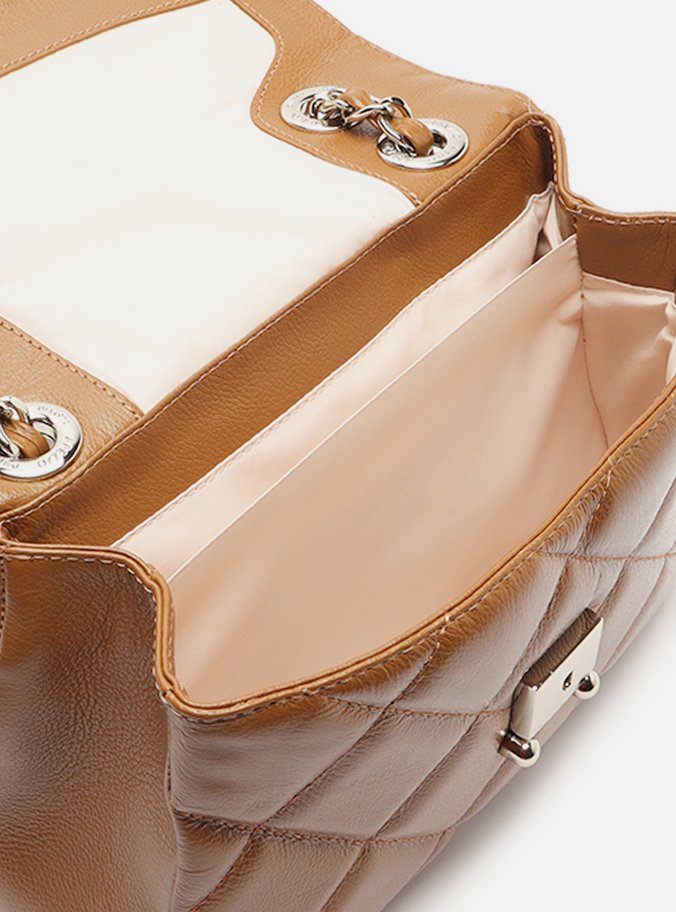 Bolsa Tiracolo Marrom Couro Mizz Média