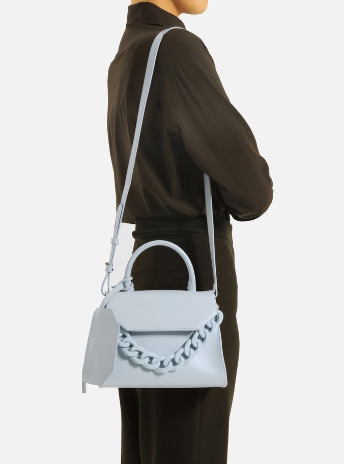 Bolsa Satchel Azul Clara Iara Média