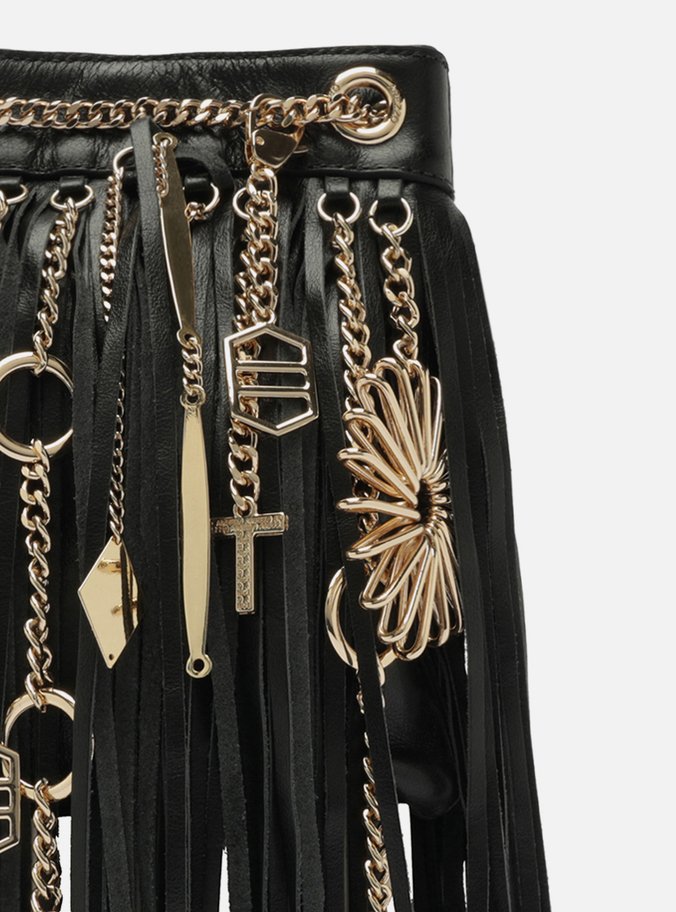 Bolsa Tiracolo Preta Couro Pequena TIG