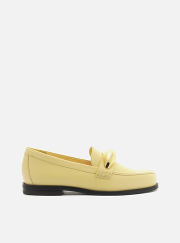 Mocassim Amarelo Couro Metal Bold Silvia Braz
