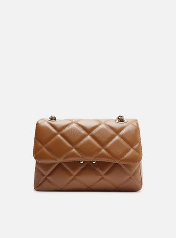 Bolsa Tiracolo Marrom Couro Mizz Média