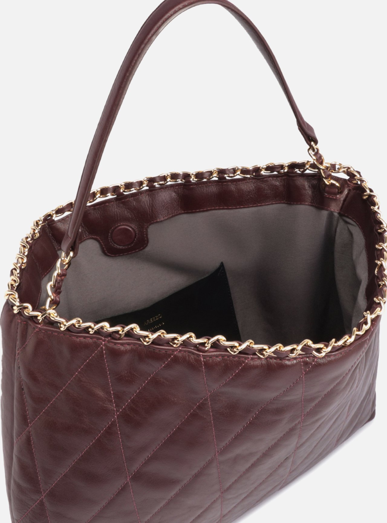 Bolsa Hobo Bordô Couro Grande Matelassê — foto 4