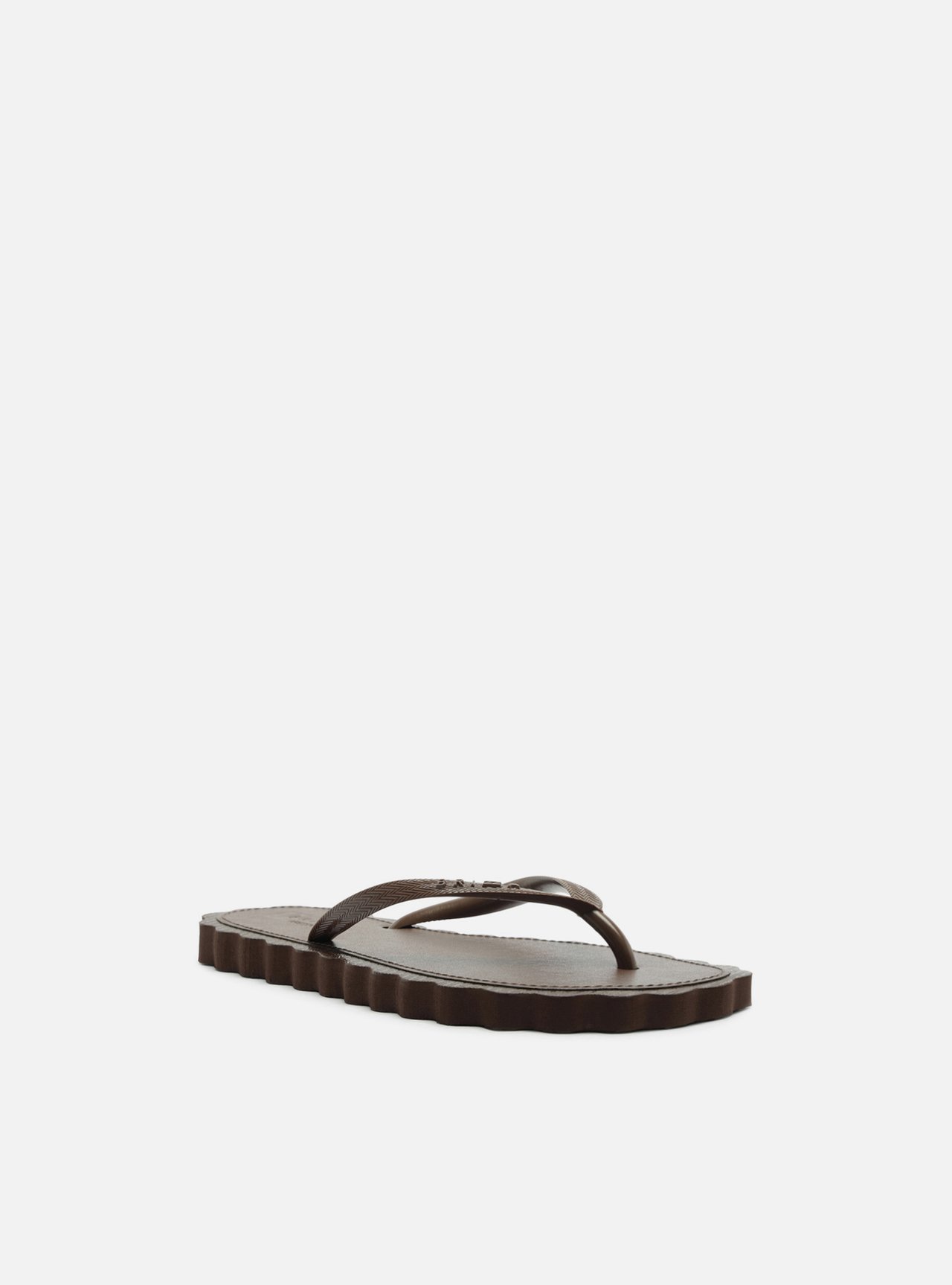 Chinelo de Dedo Marrom Flatform Tiras Brizza — foto 2