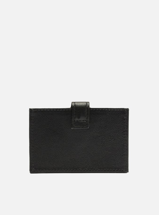 Porta-Cartão Preto Couro Lapela