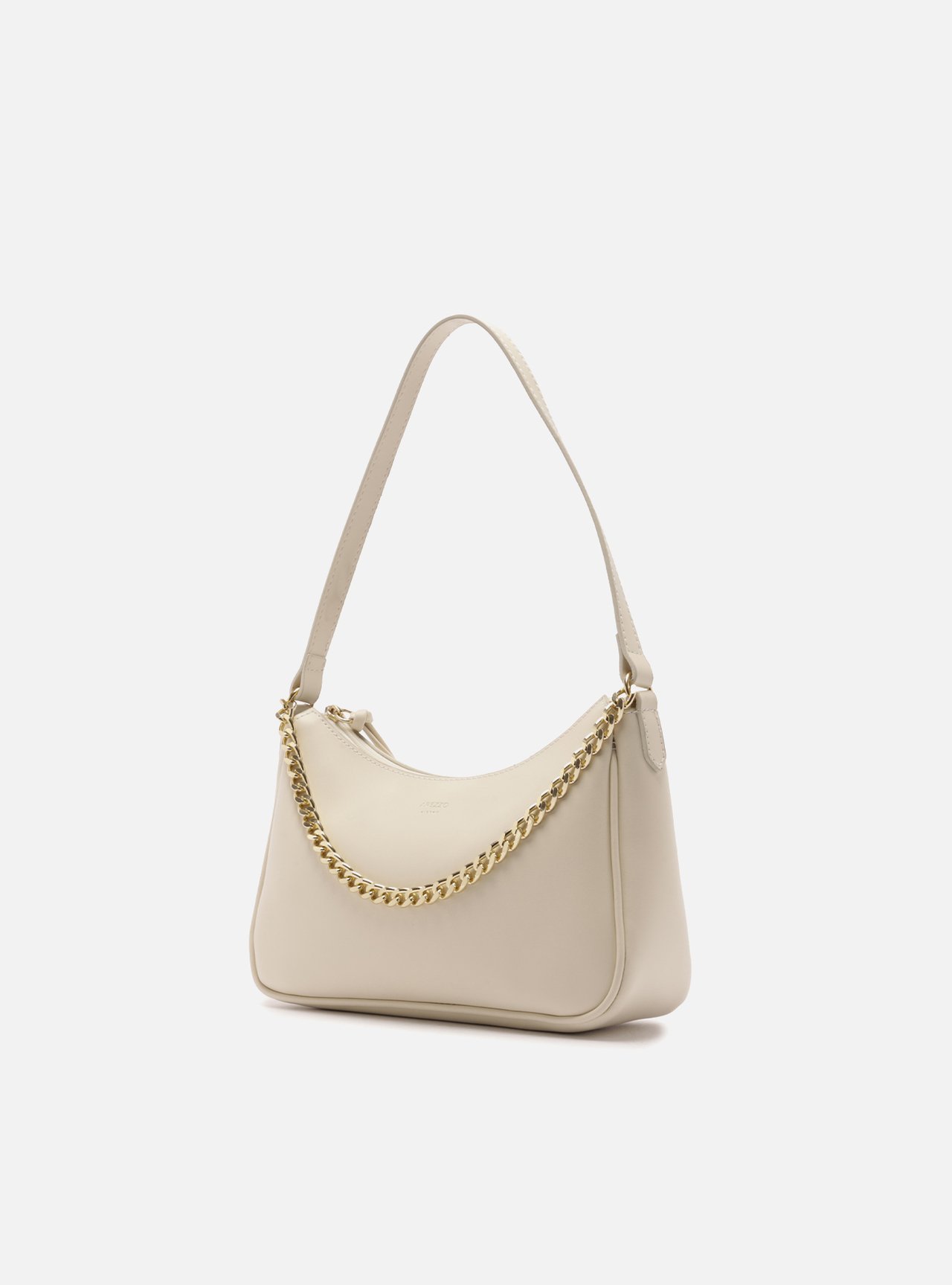 Bolsa Shoulder Branca Pequena Corrente Dourada — foto 2