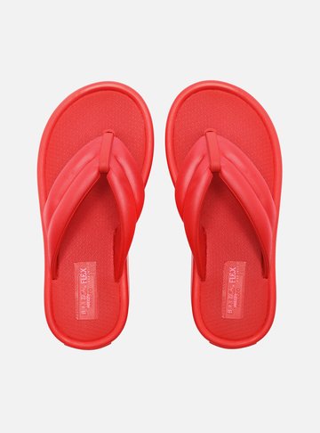 Sandália Vermelha Tiras Largas Flatform Kim Flex