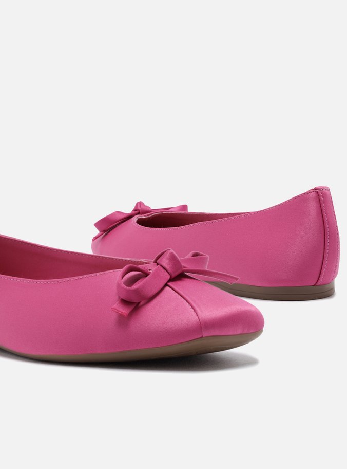 Sapatilha Rosa Cetim Bico Quadrado