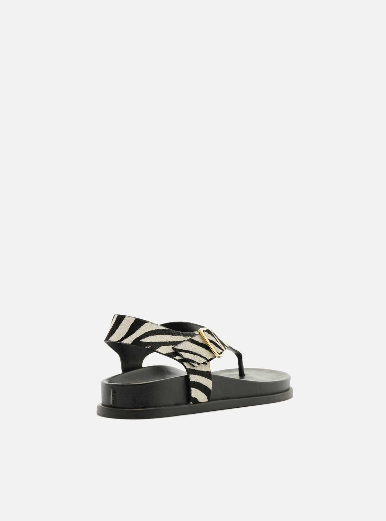 Sandália Papete Animal Print Fivela Dourada — foto 3