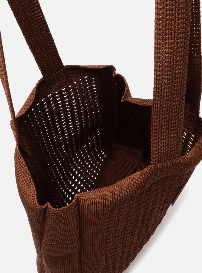 Bolsa Shopping Marrom Crochê Mônaco Grande