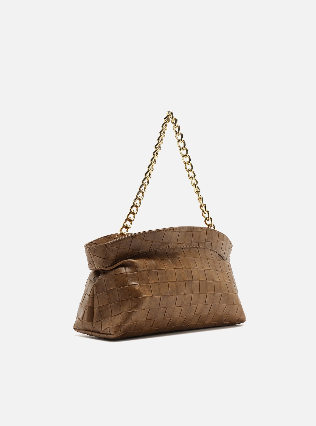 Bolsa Shoulder Marrom Média Tressê Alça Corrente — foto 5
