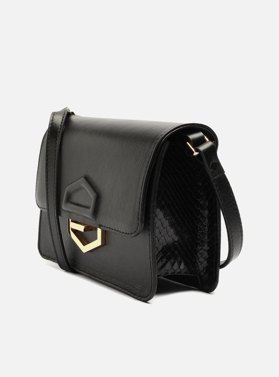 Bolsa Tiracolo Preta Couro Antonela Pequena