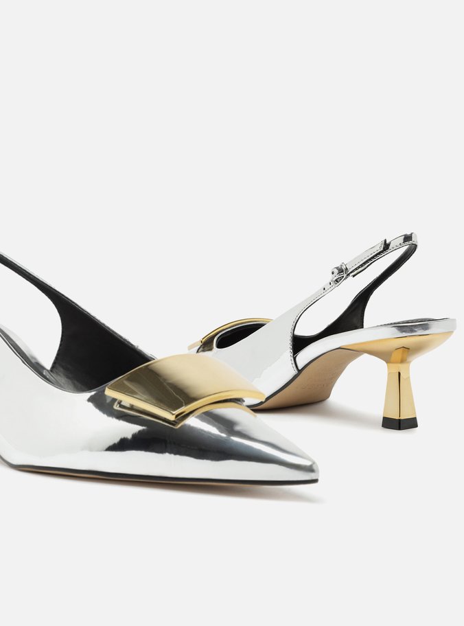 Scarpin Prata Bico Fino Slibcks