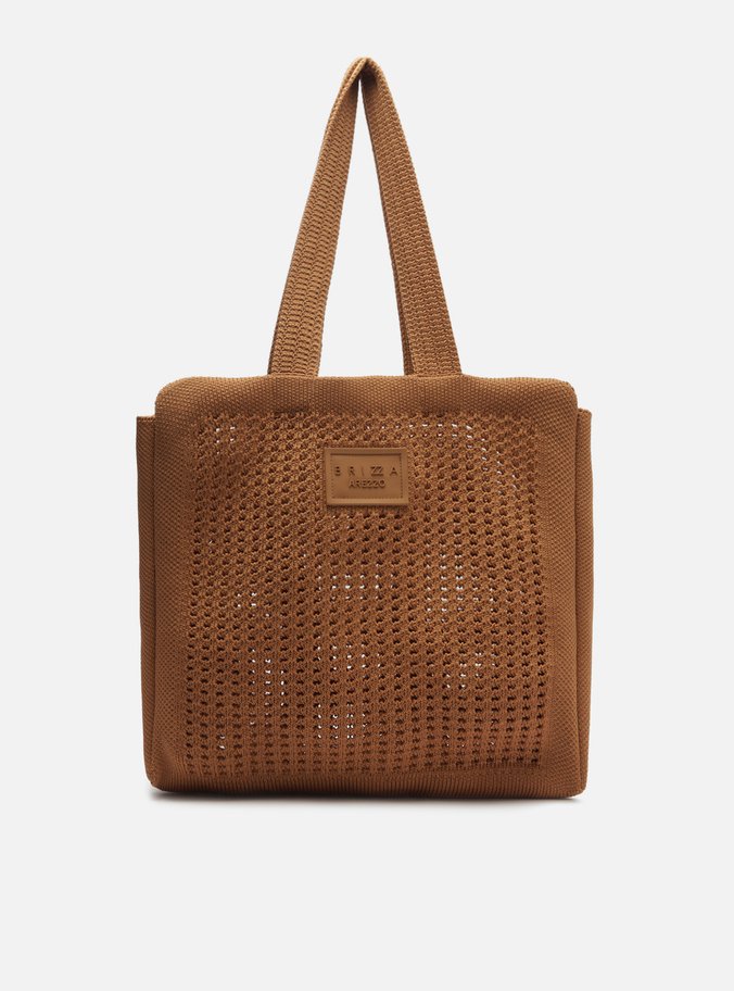 Bolsa Shopping Nude Crochê Mônaco Grande