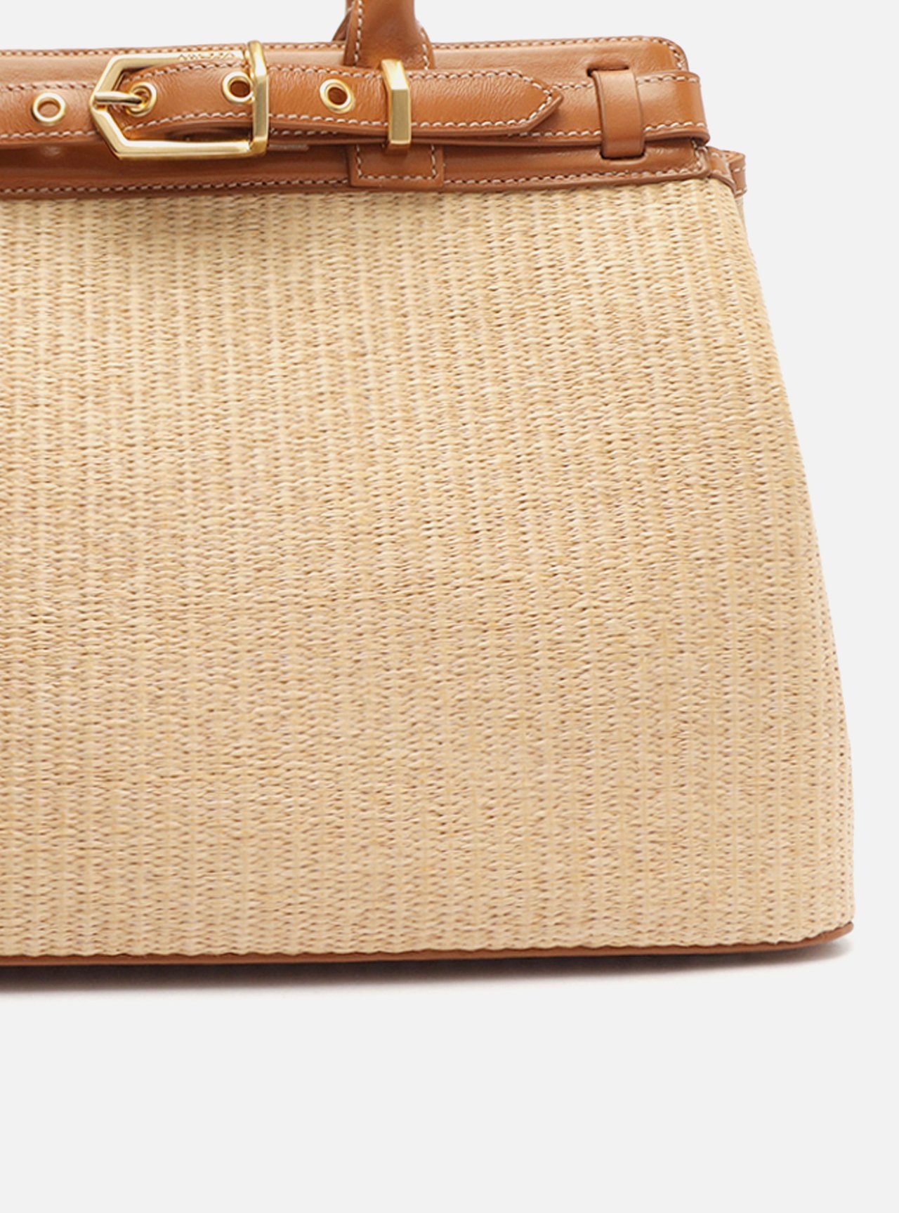 Bolsa Tote Marrom Ráfia Victória Grande — foto 6