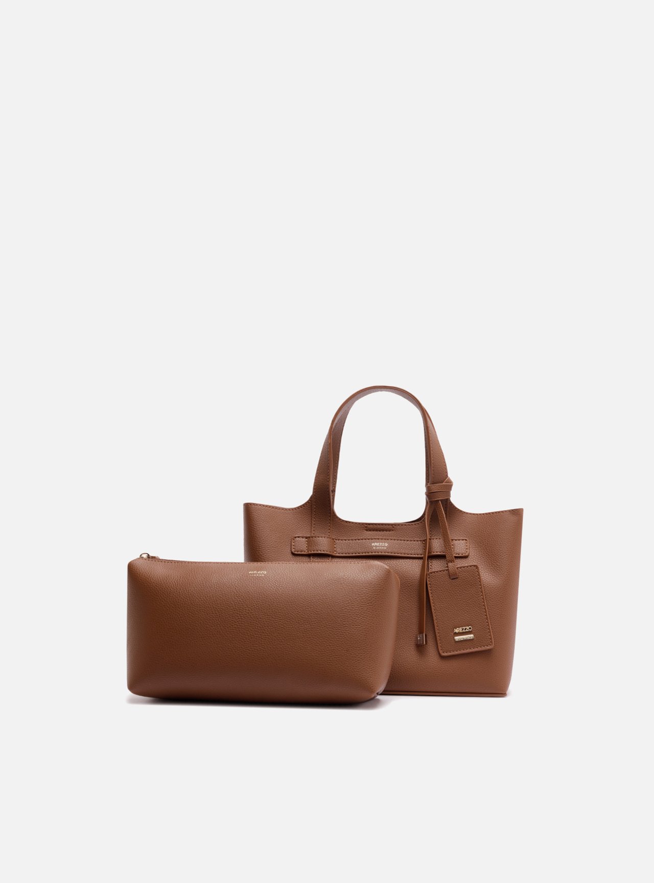 Bolsa Tote Marrom Média Metais — foto 6