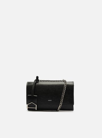 Bolsa Tiracolo Preta Couro Abraccio Pequena