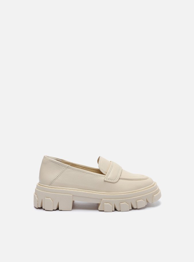 Mocassim Infantil Off-White Couro Tratorado