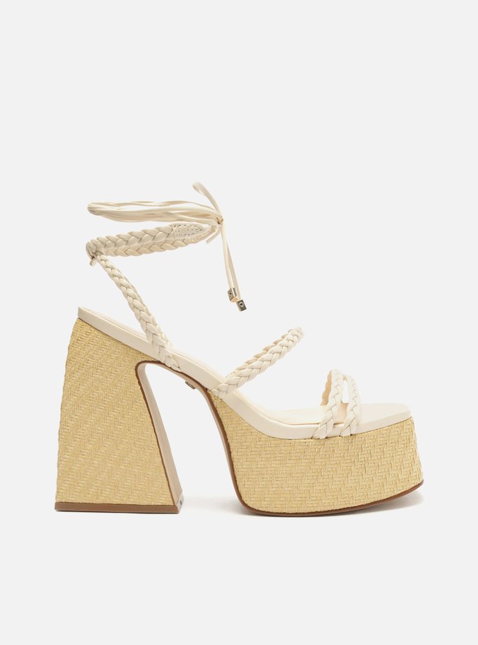Sandália Off-White Meia Pata Trançada Amarração