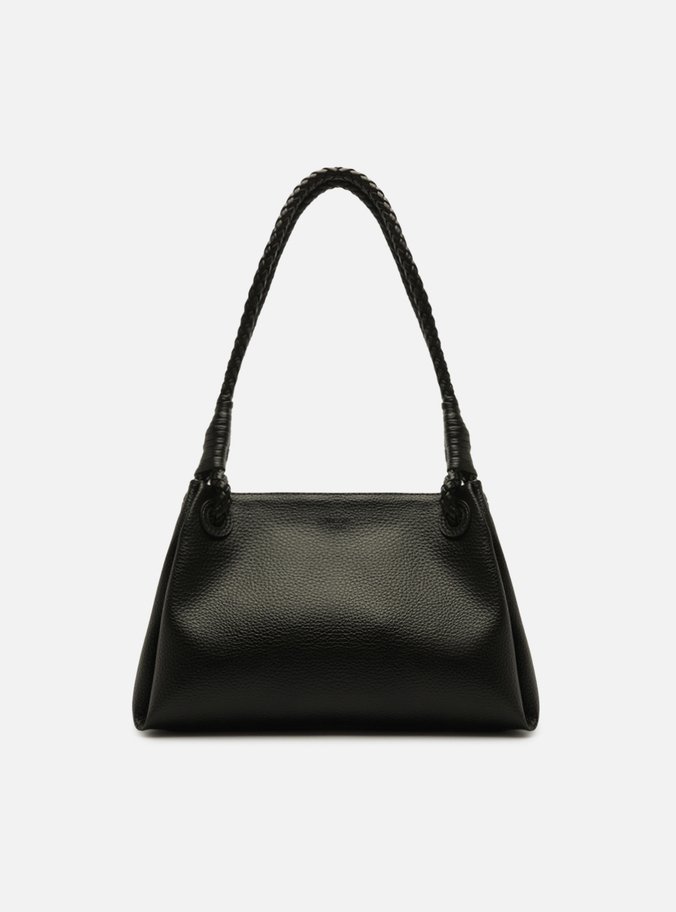 Bolsa Shoulder Preta Média Alça Trançada