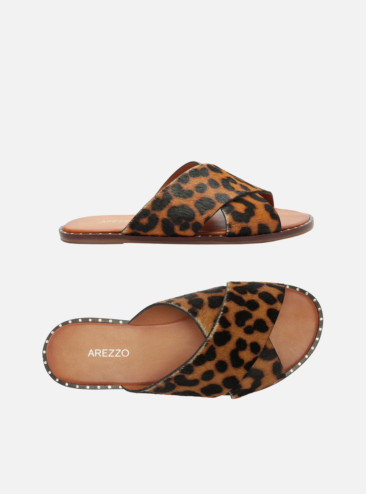 Rasteira Marrom Animal Print Tiras — foto 5