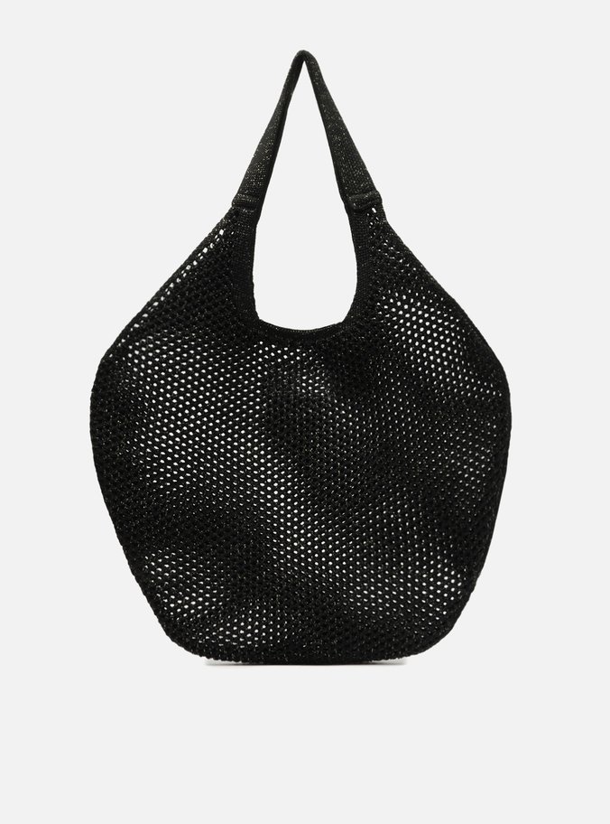 Bolsa Shopping Preta Crochê Mayra La Sirene