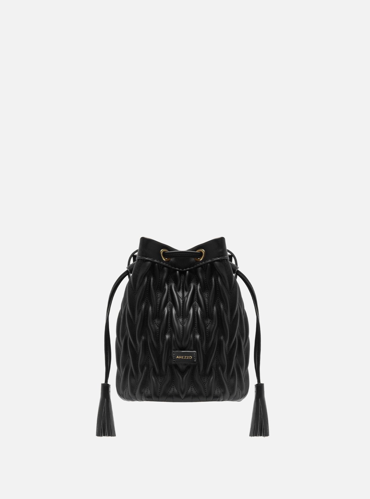 Bolsa Bucket Preta Pequena Tressê — foto 1