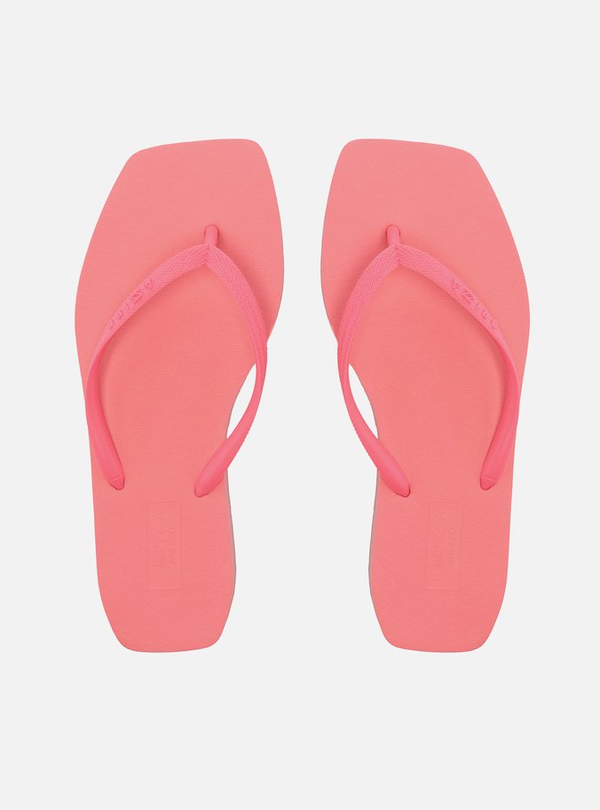 Chinelo de Dedo Rosa Bico Quadrado Tiras Brizza