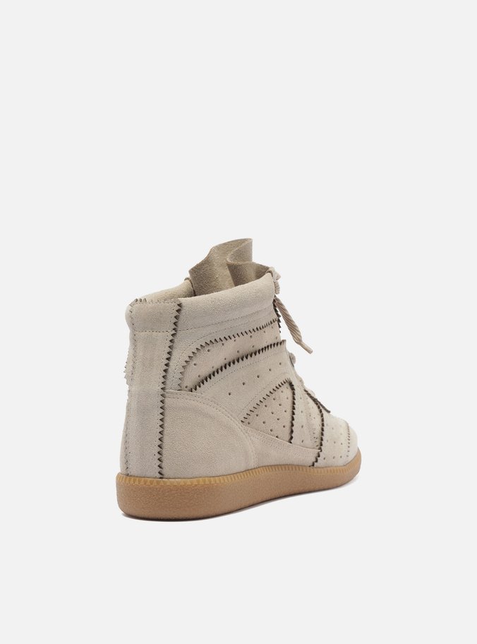 Tênis Sneaker Nude Camurça Cano Médio Amarração