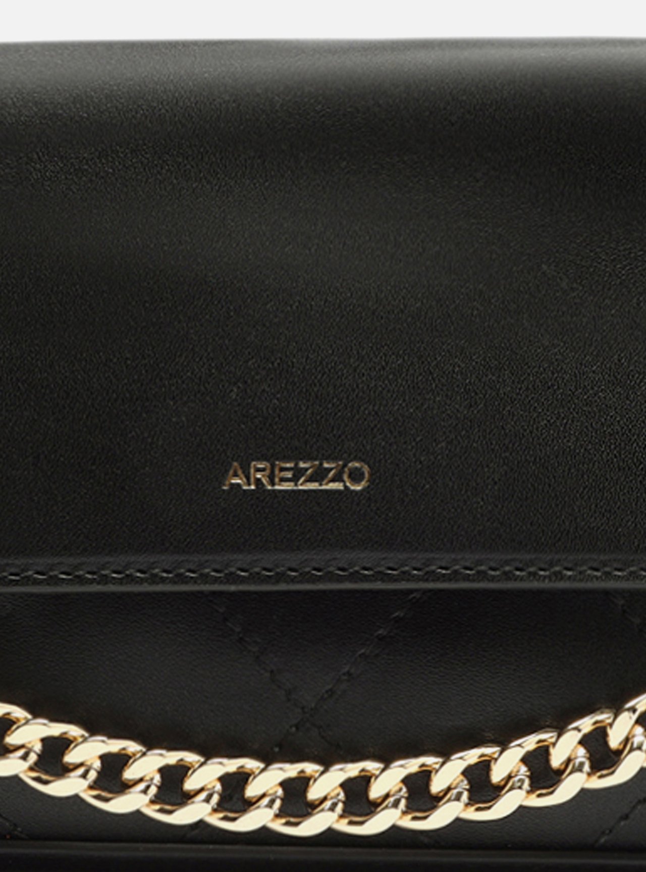 Bolsa Tiracolo Preta Pequena Corrente Metal — foto 6