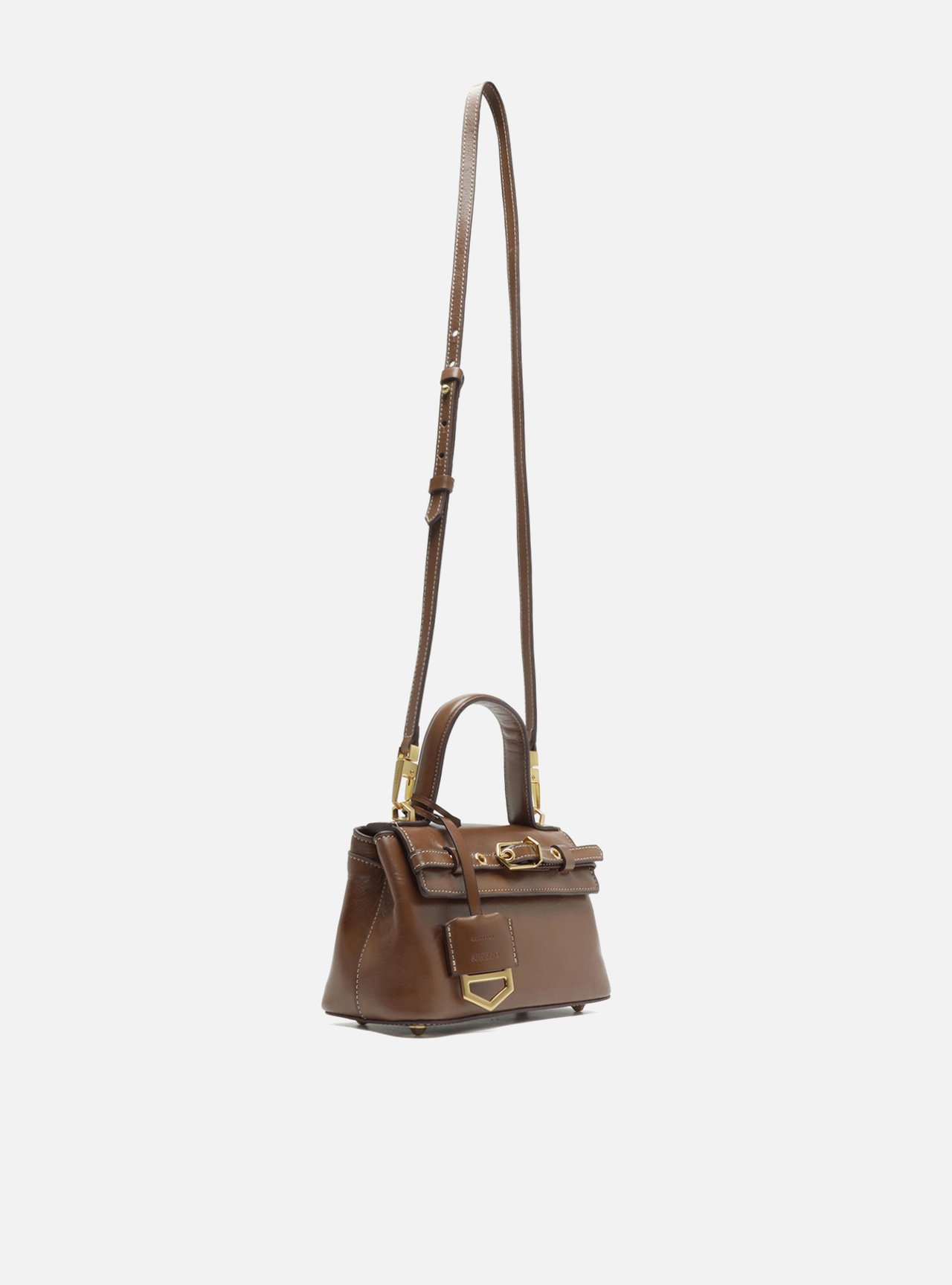 Tiracolo Marrom Couro Pequena Bag Charm Victória — foto 5