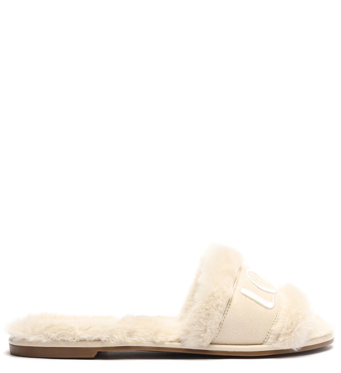 Slide Off-White Pelo Bordado Home