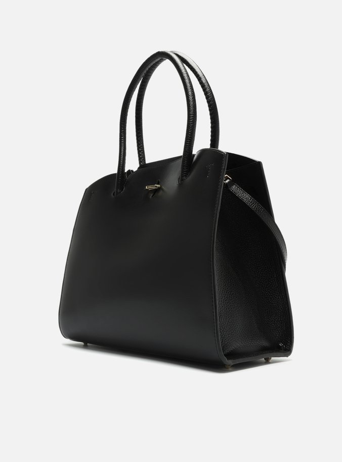 Bolsa Tote Preta Couro Grande Olie