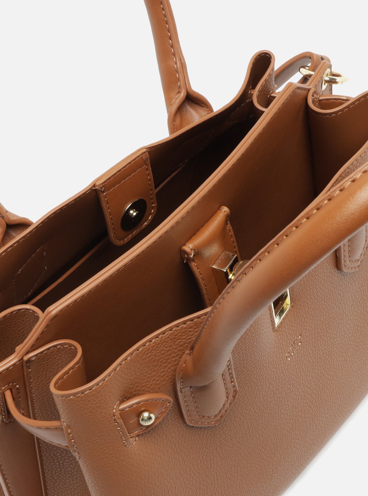 Bolsa Tote Marrom Média Encaixe Metal — foto 4