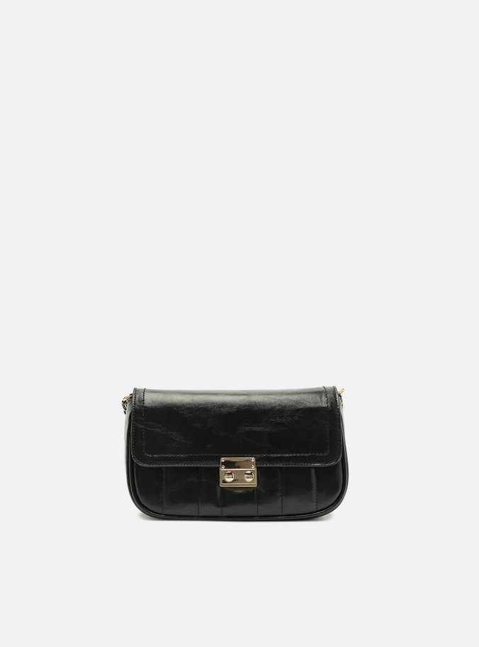 Bolsa Tiracolo Preta Média Alça Corrente