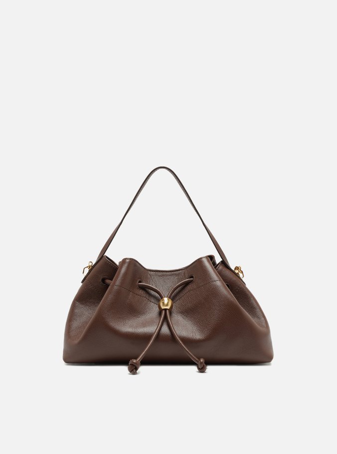 Bolsa Bucket Marrom Couro Média Knot