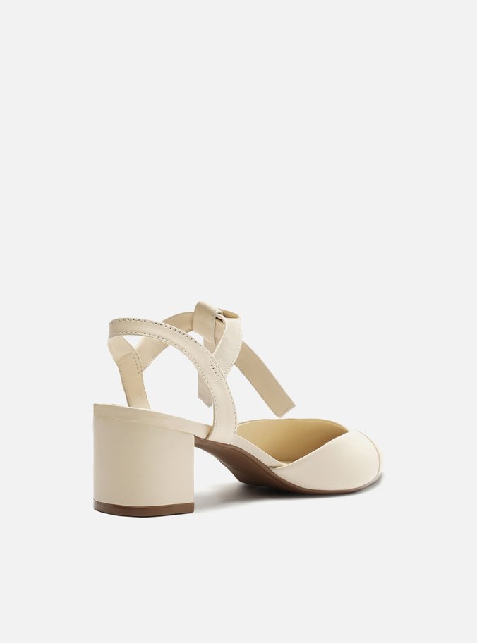 Scarpin Off-White Salto Bloco Amarração