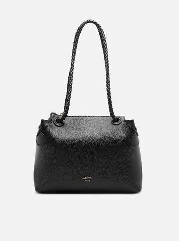 Bolsa Tiracolo Preta Média Alça Rolotê