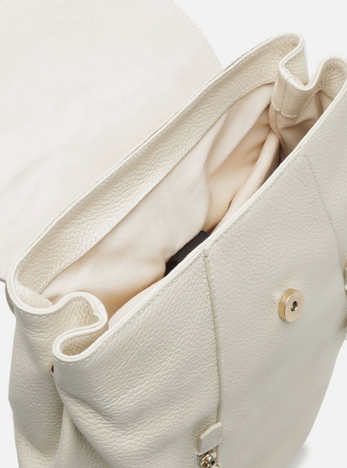 Mochila Off-White Couro Grande Bolsos