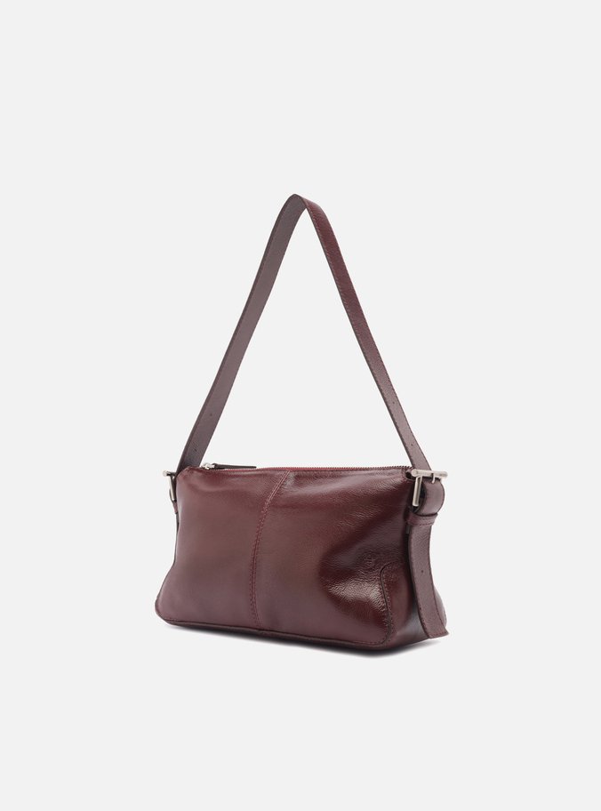 Bolsa Tiracolo Vermelha Couro Pequena Fivelas