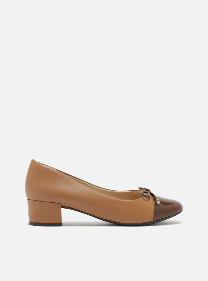 Scarpin Multineutro Couro Salto Baixo Laço Soft