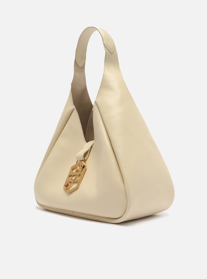 Bolsa Hobo Off-White Couro Kopenhagen Grande