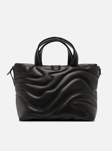 Bolsa Tote Preta Waves Grande