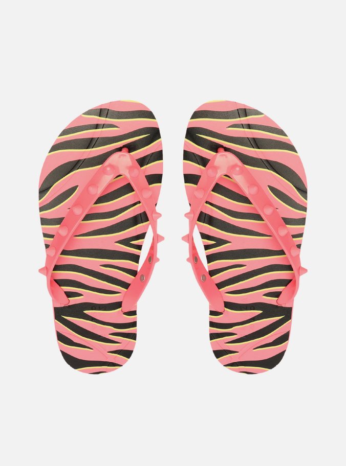 Chinelo de Dedo Multicolorido Estampa Brizza Rock