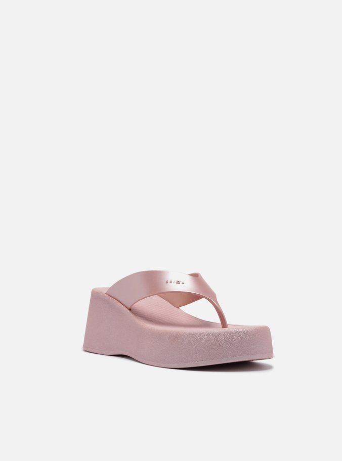 Sandália Rosa Metal Flatform Barcelona