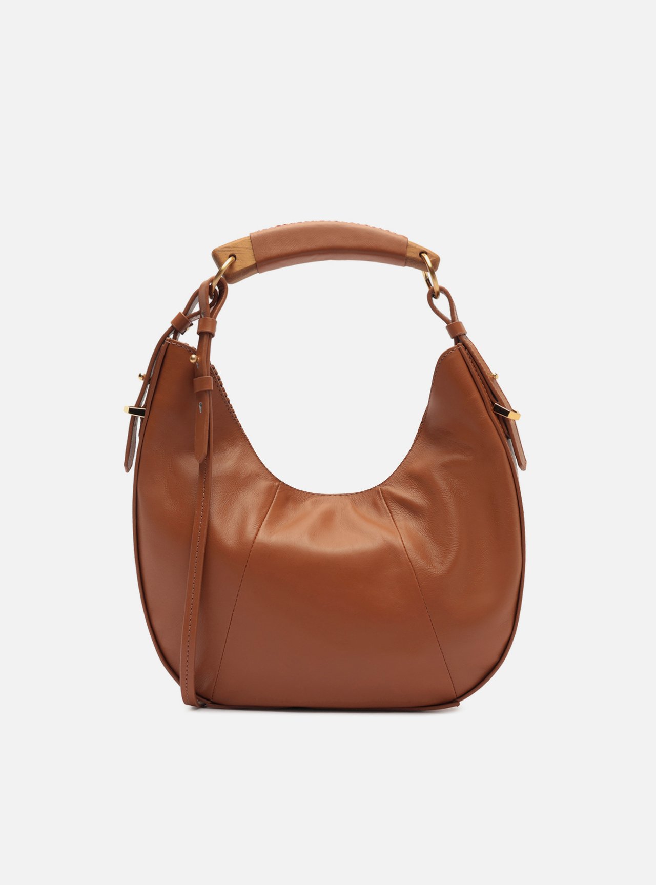 Bolsa Hobo Preta Couro Média Tressê — foto 3