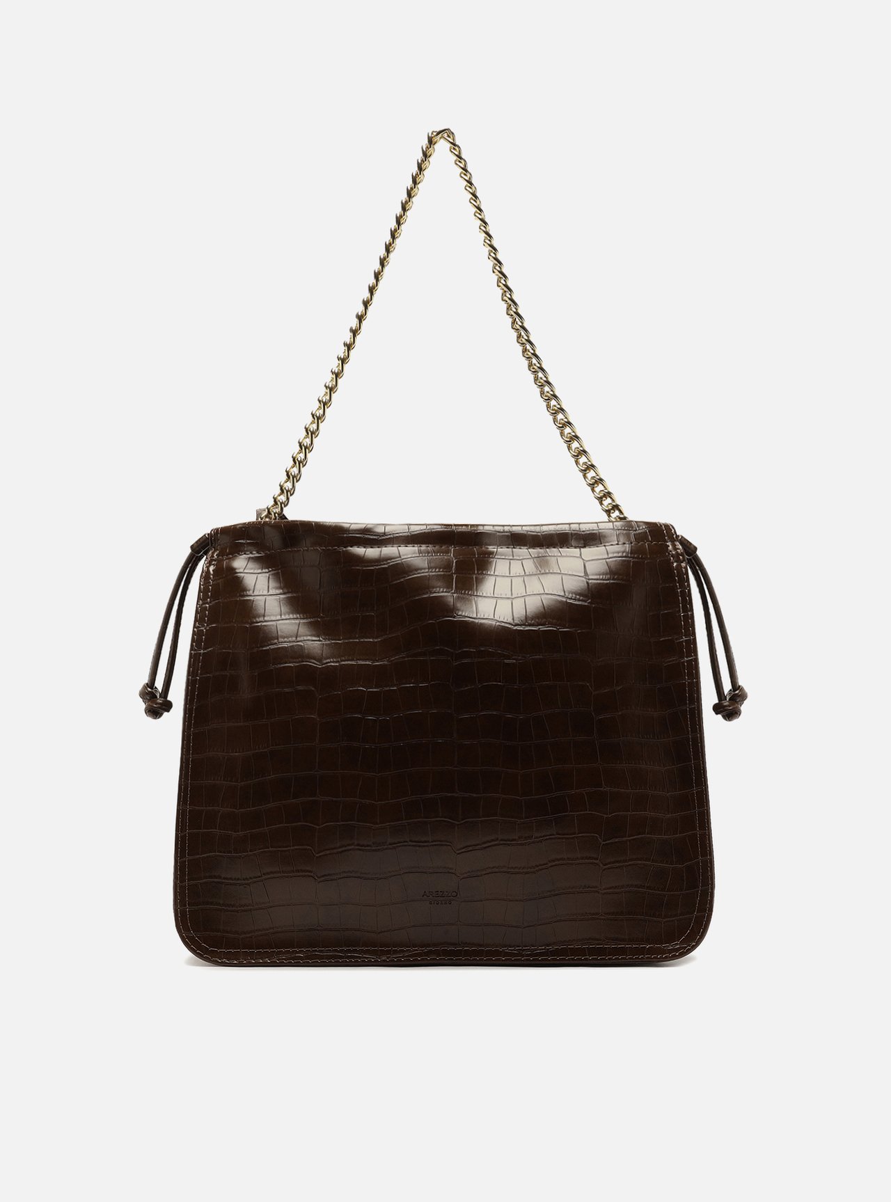 Bolsa Tote Marrom Média Croco Alça — foto 1
